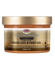 African Pride Black Castor Braid, Loc & Twist Gel 8oz