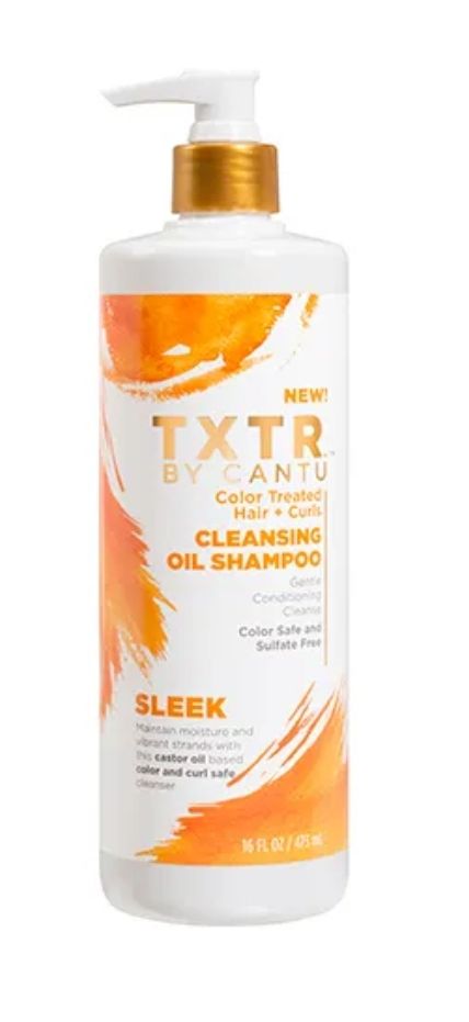 TXTR By Cantu Sleek Color Treated Hair + Curls Cleansing Oil Shampoo 16oz/473ml