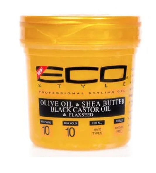 Eco Style Gold Olive Oil & Shea Butter & Black Castor Oil & Flaxseed 16oz
